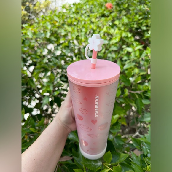 Starbucks Valentine 2021 Red and Pink Lips Soft Touch Tumbler - Picture 8 of 12